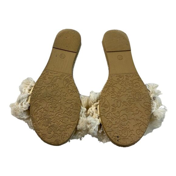 WOMEN Sandals Beige Macrame slippers Cotton knot Trassel Strap withPurse SIZE 8. - Picture 12 of 16